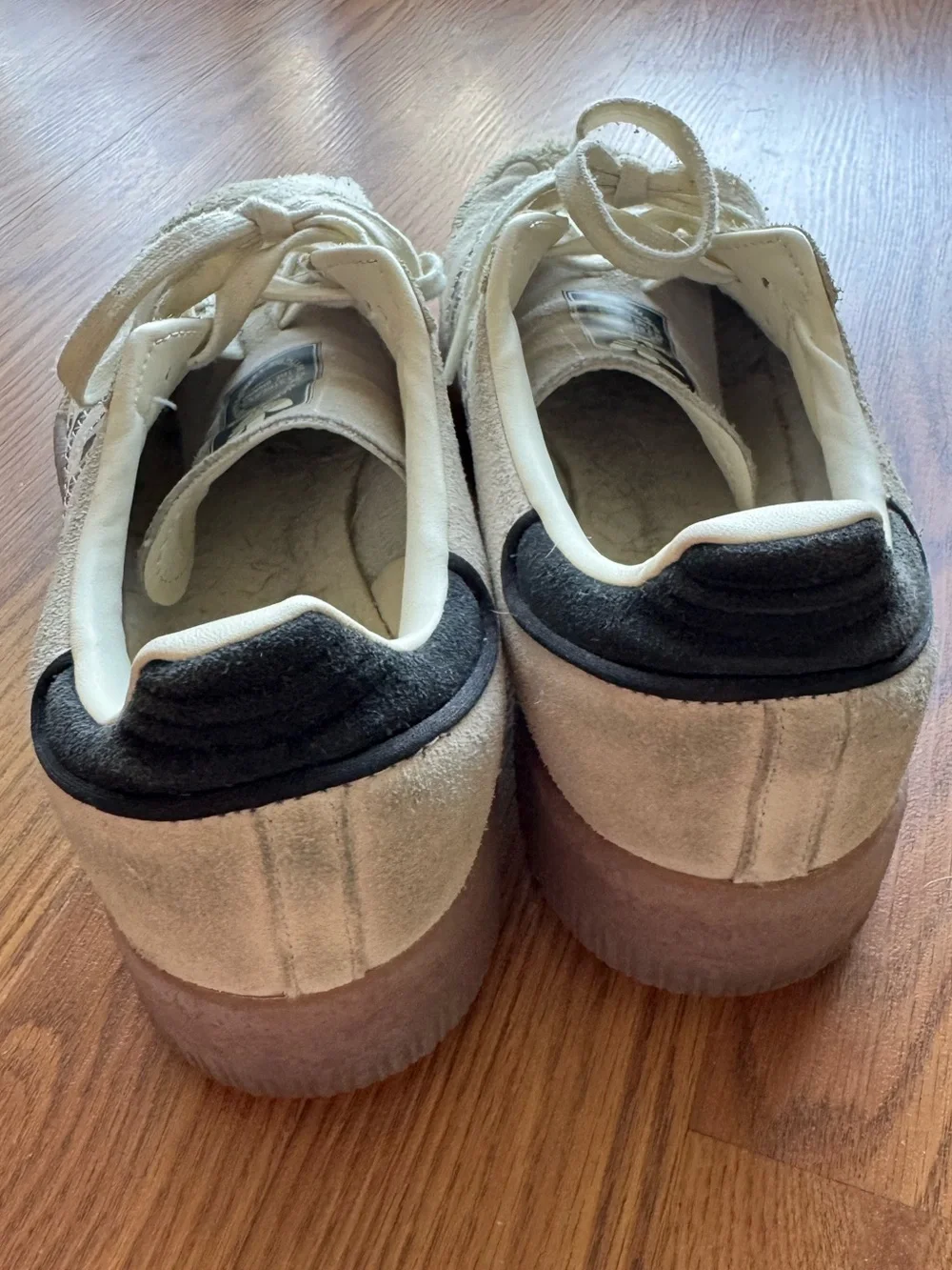 Adidas Samba Platform Sneakers Cream Leopard Gum Sole Size 9